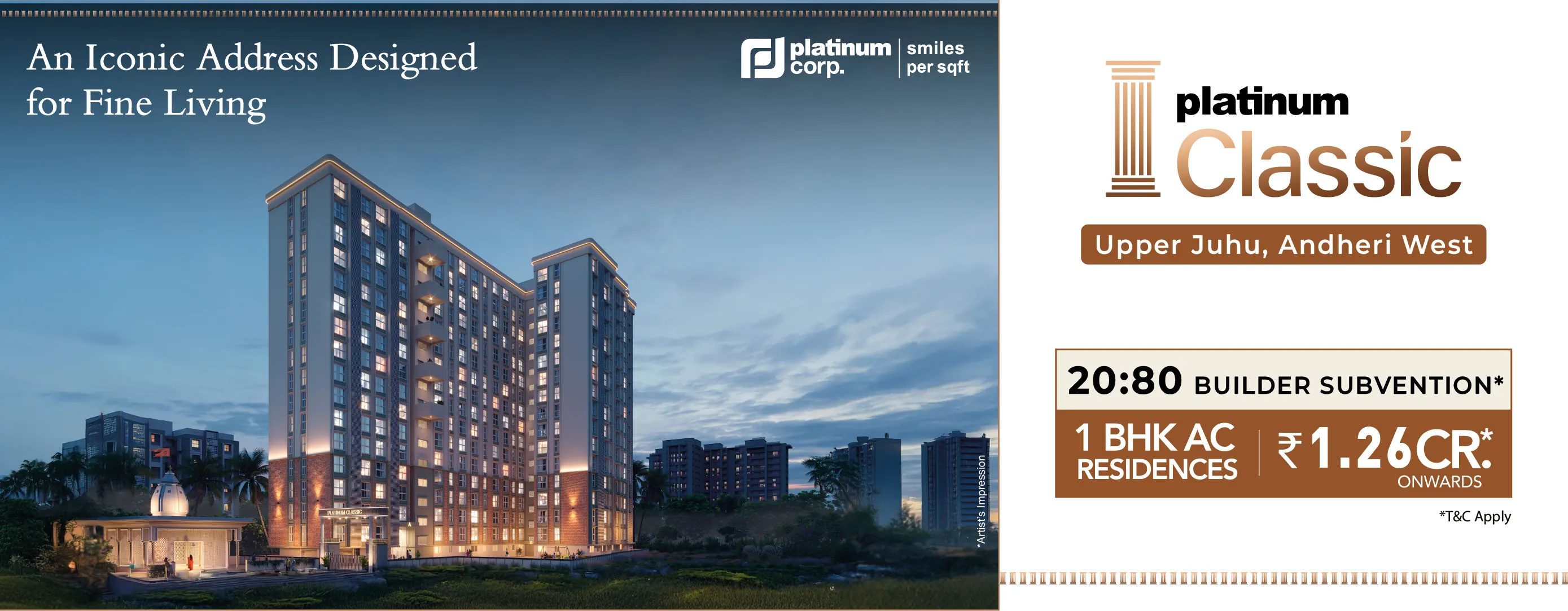 1, 2 & 3 BHK sea view homes in Versova